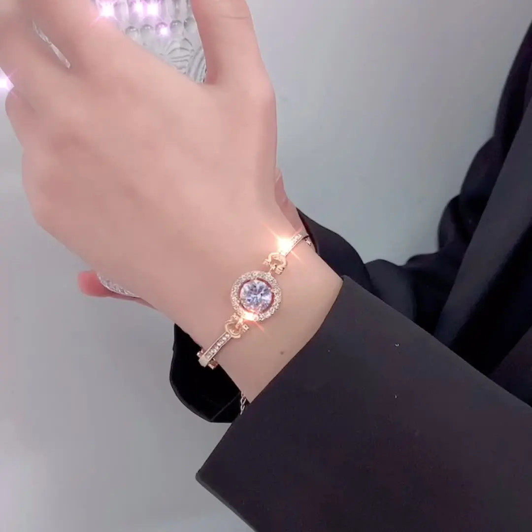 Charm Bling Crystal Rhinestone Bracelet  Flashing Diamond Adjustable Bracelet Jewelry Gift For Women