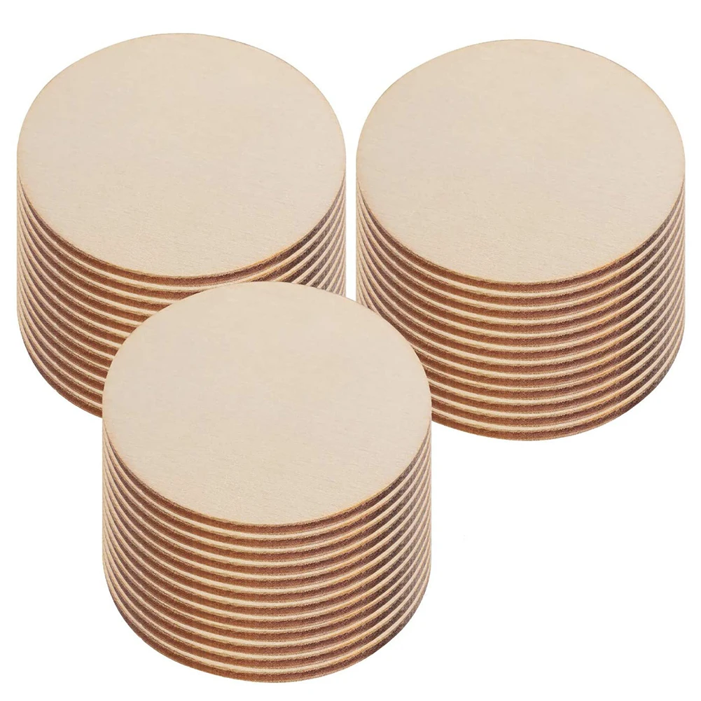 Customized Wooden Circles Door Hanger, Unfinished Round Wood Slices for Pyrography, Painting and Wedding Decorations