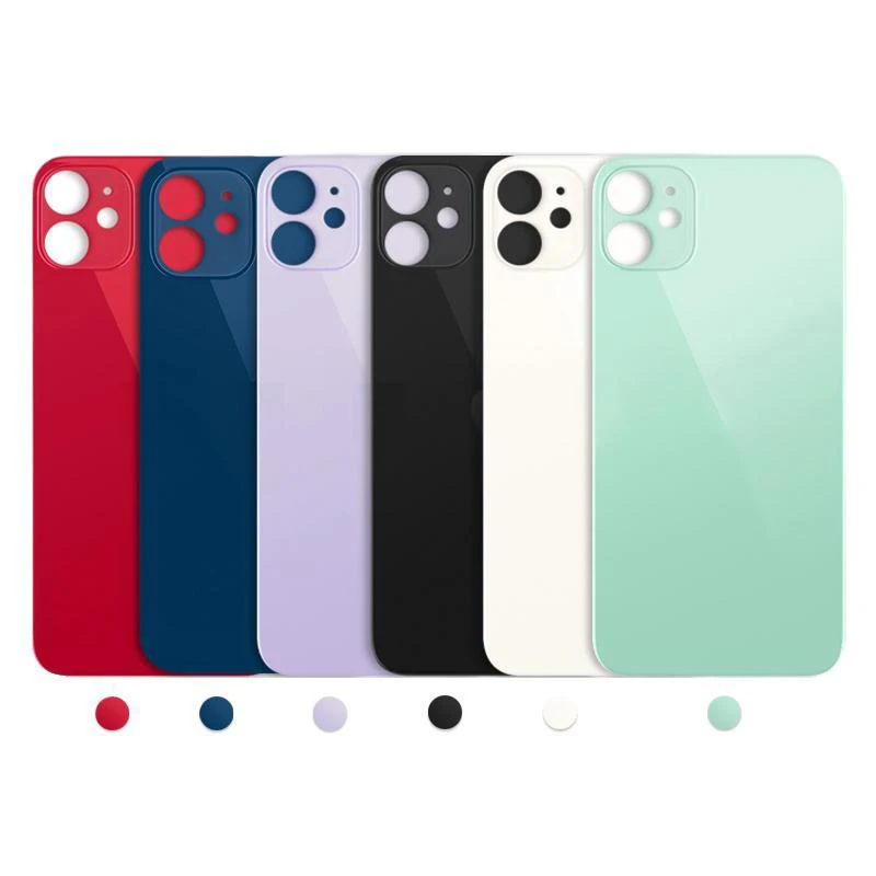 Black Back Glass For Iphone 12 Rear Back Glass Back Cover Mobile Phone Housings For Iphone 8 Plus X Xr Xs Max