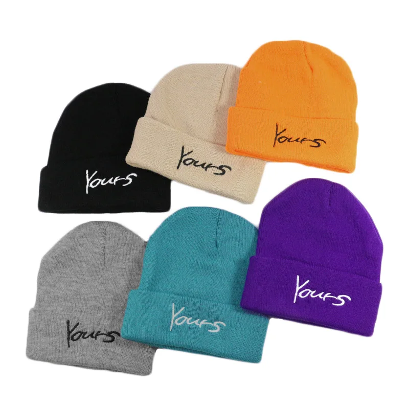 HKL0001 Custom Design Unisex Knit Multi Color Acrylic blank Warmly Embroidery OEM veracap Cap Luxury Bulk Beanie Winter Hats