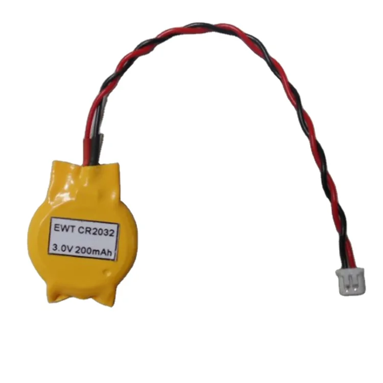3v 220mah lithium coin cell cr2032 battery with lead wires and connector
