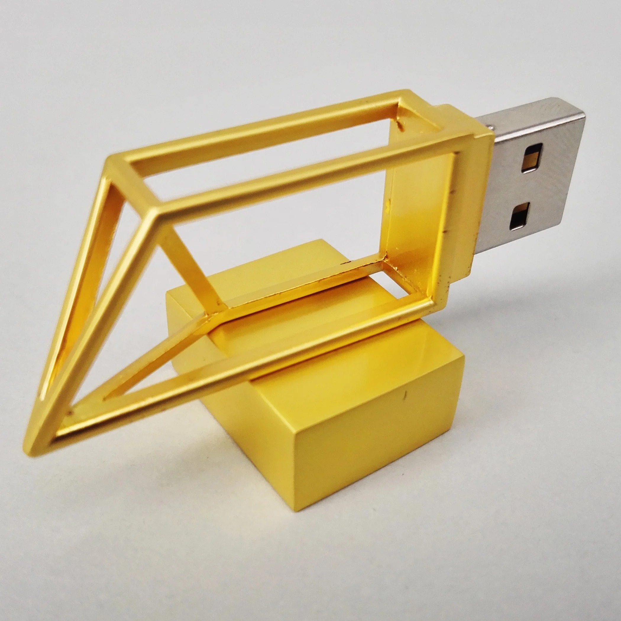 Metal USB Flash Drive 32GB 64GB 128GB 256GB USB 2.0/ 3.0 Custom Engraved Modern Aesthetic Gold Silver Gunmetal Geometric USB