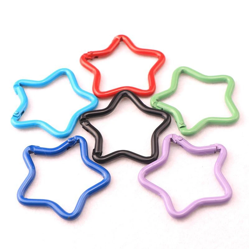 5# Metal Aluminum Star Shaped Snap Carabiner Clip Keychain hook
