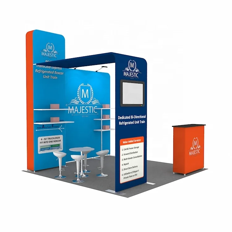 Light Weight Aluminum Frame Tension Fabric Backdrop Expo Trading 10x10 Exhibit Stands Portable Trade Show Booth Exhibition