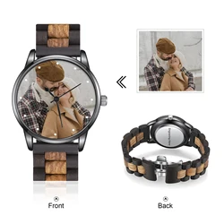 Personalized Custom Photo Watch Anniversary Gift Wood Watch Length 230Mm