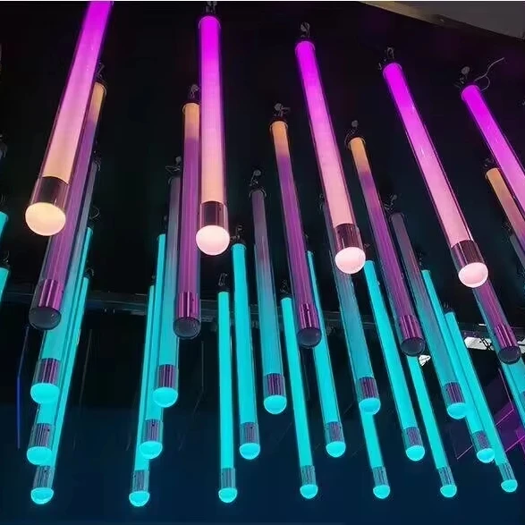 2024 latest Acrylic hanging tubes dmx SPI rgb 3d dmx pixel tube stage-lighting Shadowless lamp