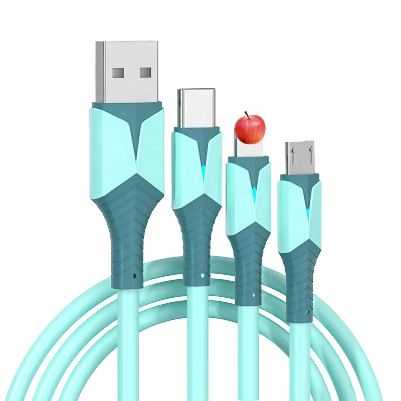 USB Charging Cable very soft Universal 3 In 1 Micro USB-C L cable