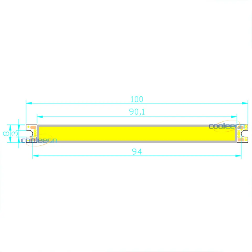 100x8mm COB LED Light Strip 12V 5W Warm Natural Cold White LED Chip for Car Table lamp Working Lights DIY 100mm 10cm COB Bar