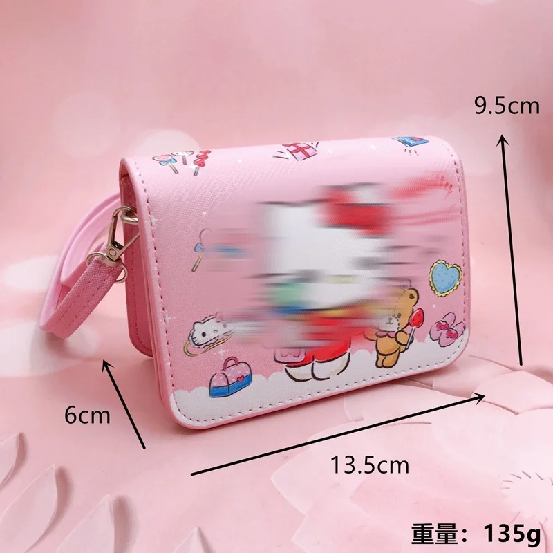 Cartoon Sanrios Crossbody Bags Cinnamorolls Kuromis Melodies Girls Messager Bag Zipper Lanyard Decor Love My Kitties Bags