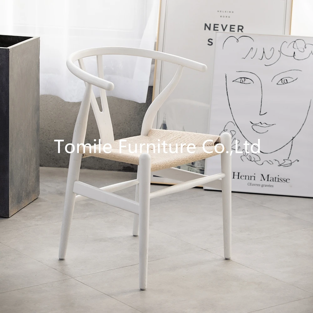 Белый стул из Букового дерева Wishbone, стул из твердой древесины Wishbone, Прямая поставка с завода