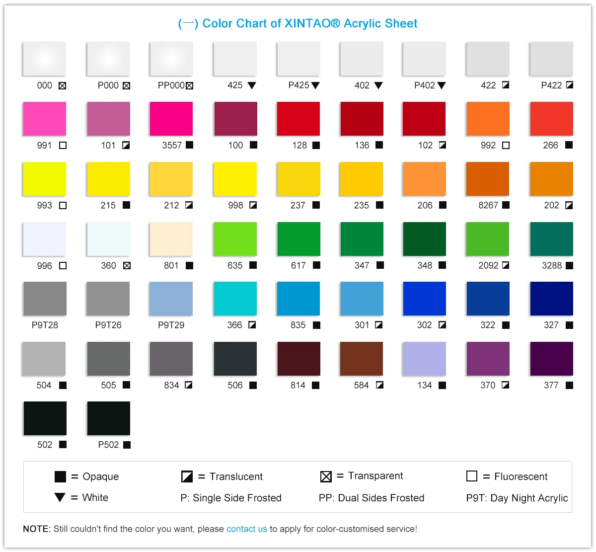  Xintao Wholesale Clear Color Perspex PMMA Plastic Acrylic Sheet