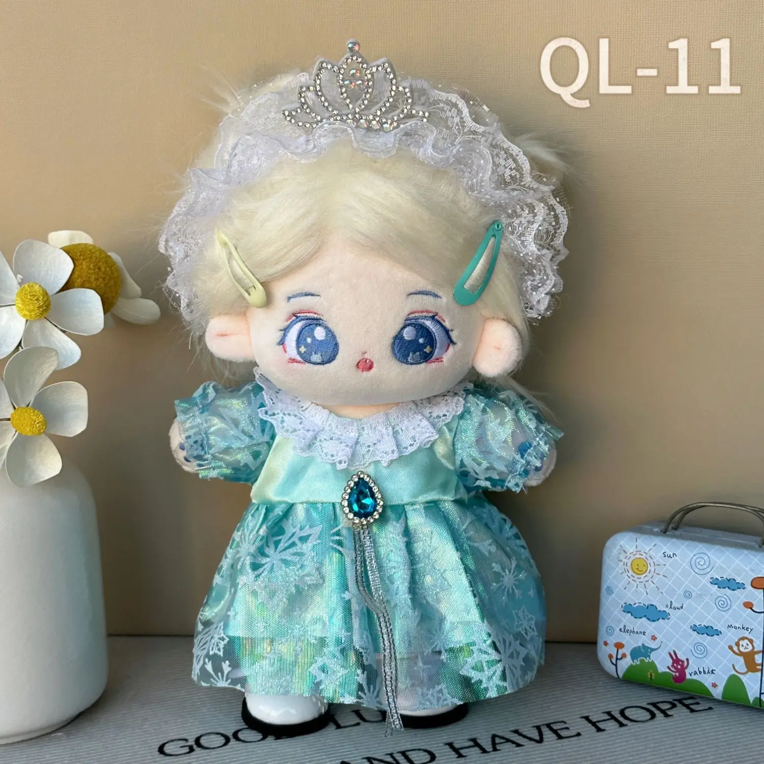 2024 new products 20cm cotton doll clotheschubby baby clothes Lolita set plush doll, cute flower dress no doll