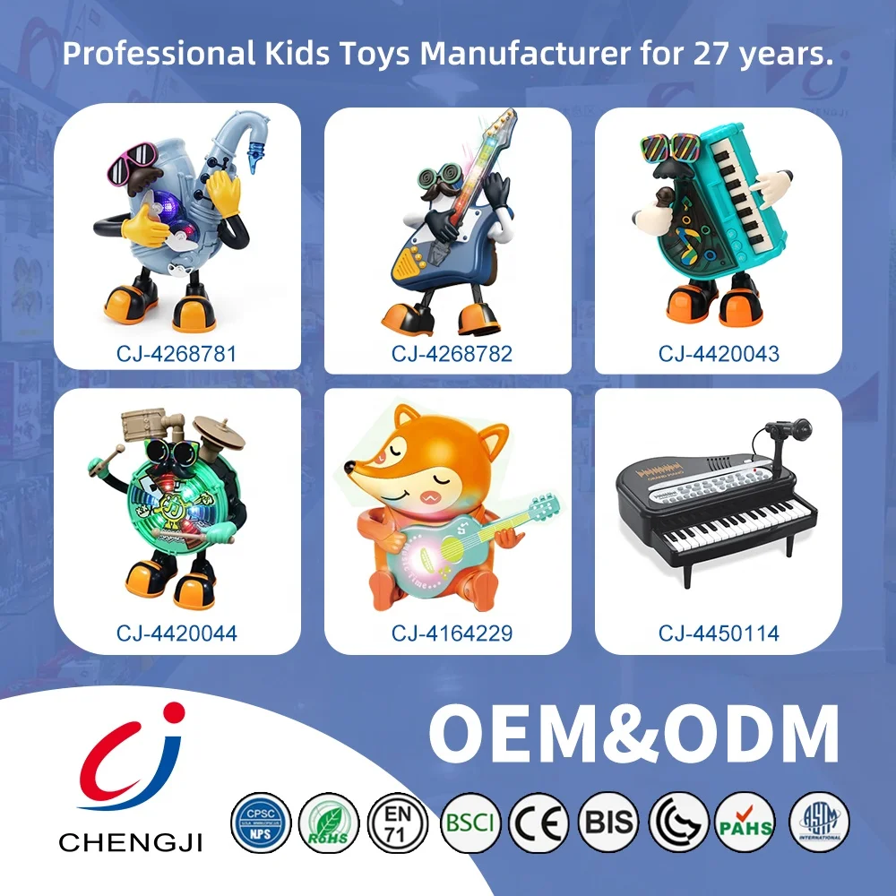 Chengji multi-function electric organ piano keyboard cartoon dancing music box montessori instrument toys
