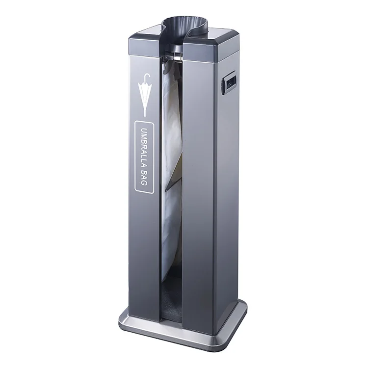 Rectangular Automatic Wet Umbrella Wrapping Packing Machine With Wheels For Office Building