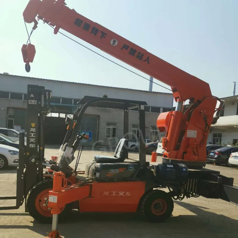 Mini construction used forklift truck crane