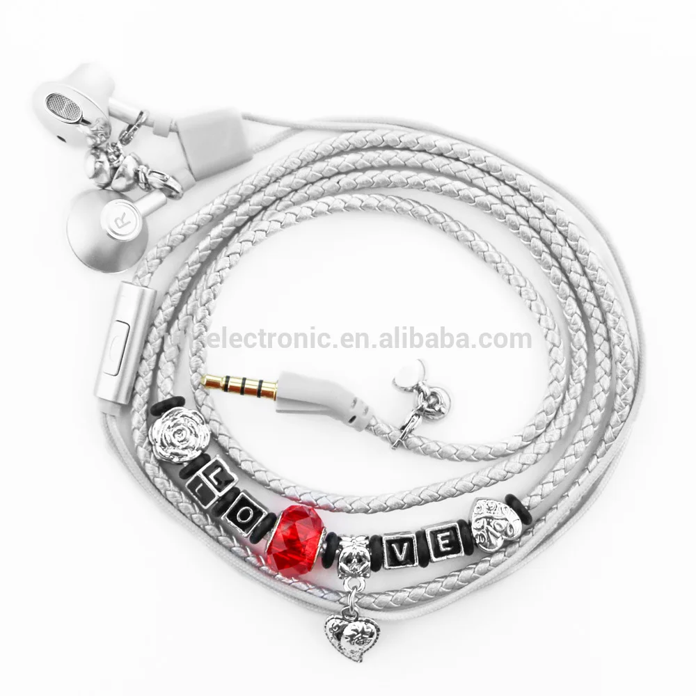Music Wired Earphones 3.5mm Bass Stereo braided Headphones Sport Headset bracelet Earbuds With Microphones For mobile Phone