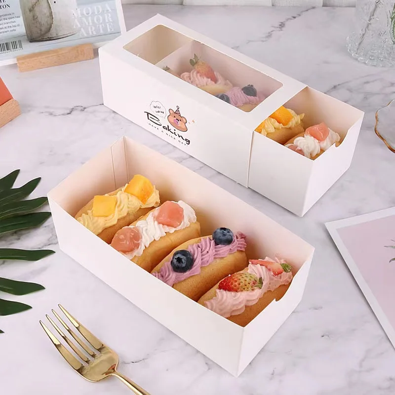 Wholesale White Cardboard Doughnut Packing Boxes White Cardboard Doughnut Packing Boxes Kraft Paper Cookie Box With Window