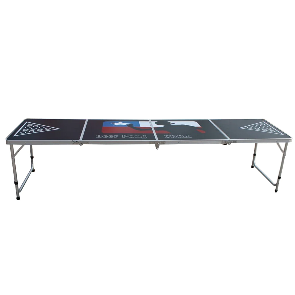 
Portable custom pattern beer pong aluminium folding table adjustable picnic camping table for Party Game 