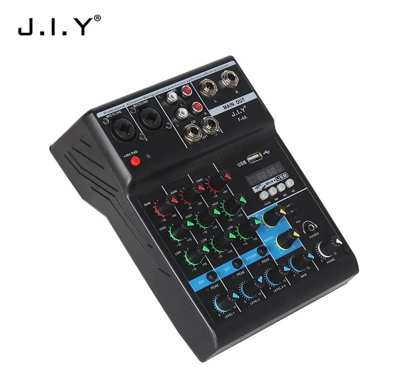 Бренд J.I.Y Китай оптовая продажа хорошее качество дешевая цена 4-канальный профессиональный микшер питания аудио