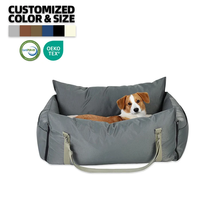Custom 2-in-1 Portable Dog Bed Travel Use Home Use Luxury Car Bed For Dogs