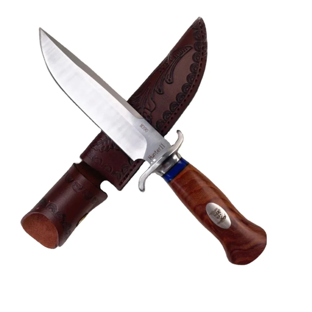 Wood Handle Cutter SS Fixed Blade Picnic Hunting Knives Made in China