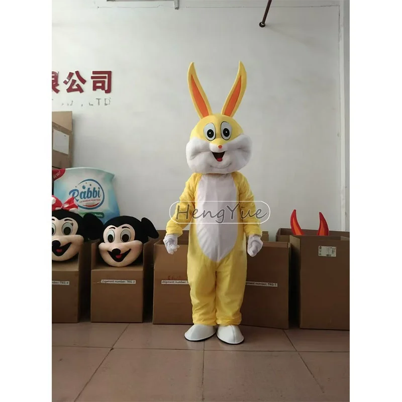 Easter Bunny Mascot Costume Carnival Charming Costumes for Adult Event Activities Cosplay Yellow Red Rabbit Mascot Party Dresses
