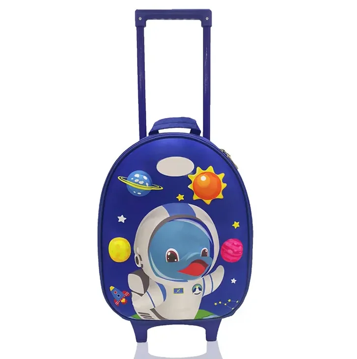 manufacture custom blue sublimation print personal brand oxford school trolley backpack bag cheap kid book back pack with logo