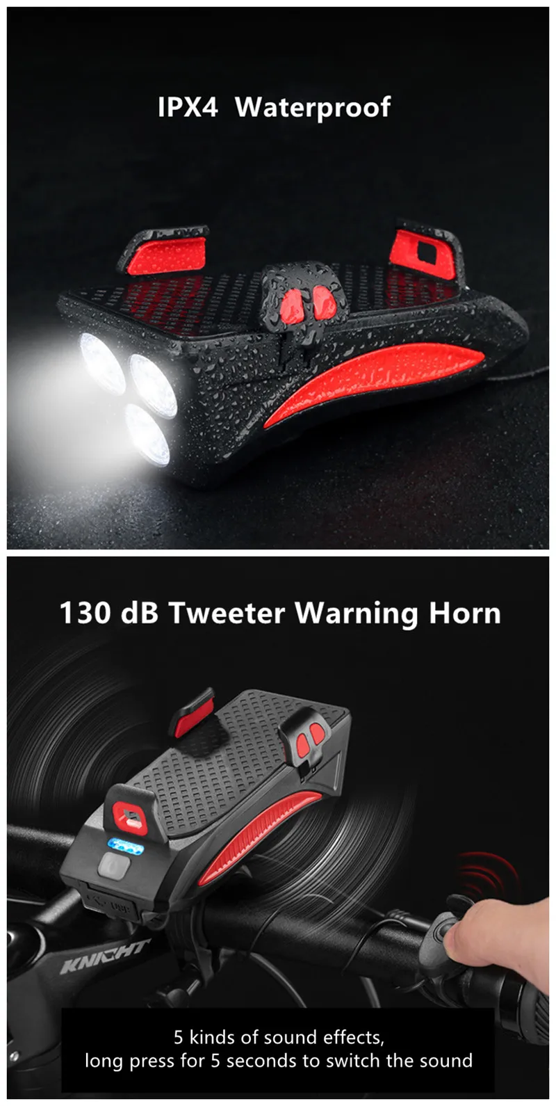 factory price 2000MAH Super phone holder Front Light Usb Rechargeable Led Bicycle Light