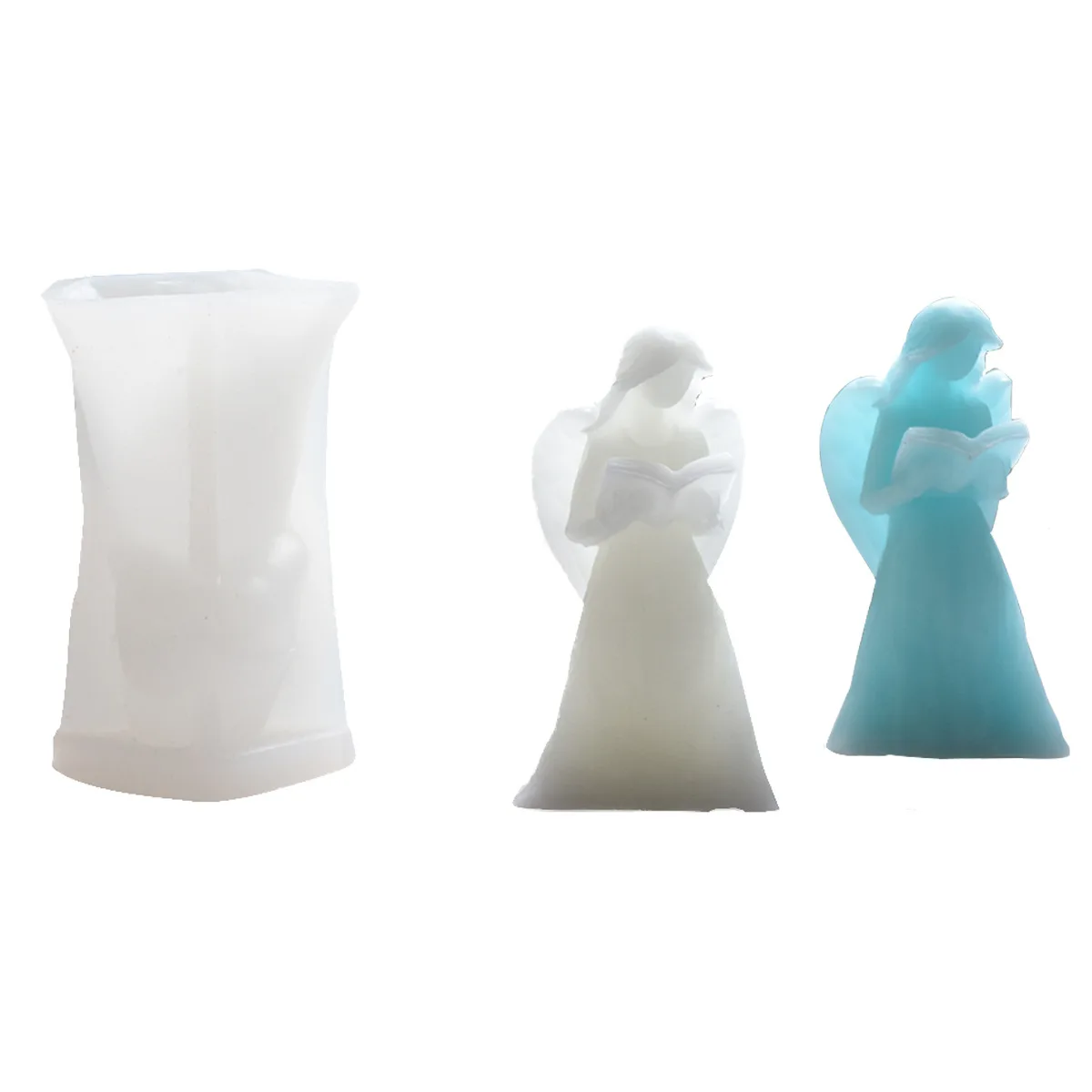 Fashion Design Reading Book Angel Girl Candle Mold Silicone Angel Mold
