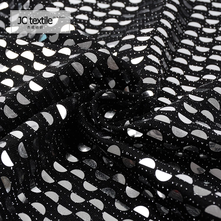 China supplier super soft beautiful customized lurex knit sequin fabric