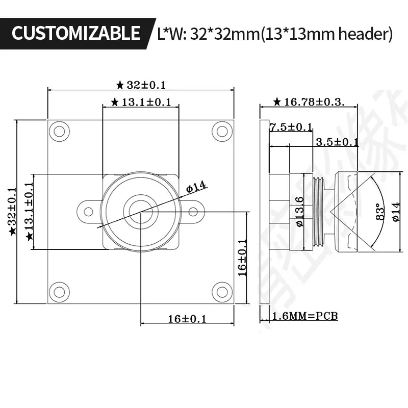 Factory Vehicle Recorder webcam GC2053 1920*1080P 32*32mm Small Compact PCB 2MP USB Camera Module