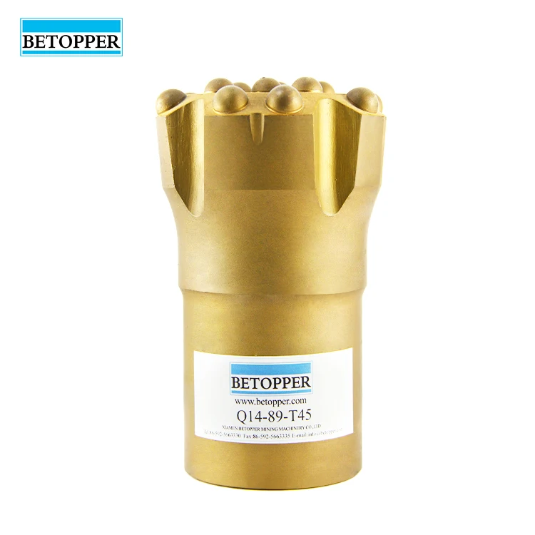 Betopper Brand Hotsale Top hammer drilling tools T45 89mm threaded rock drill button bit For Mining