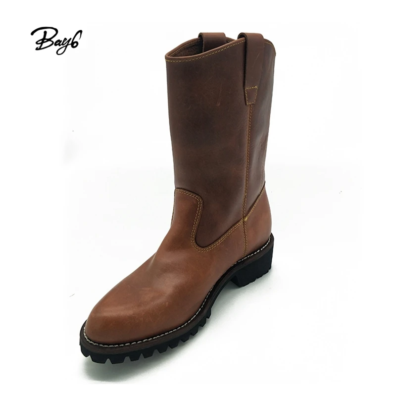 Genuine Leather Rubber Goodyear Men Boots Waterproof