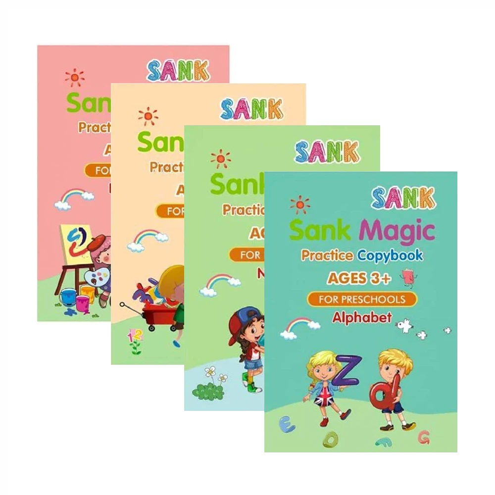 Alphabet Drawing Math Number Reusable Handwriting Calligraphy Sank Magic Book Practice Copybook for Kids