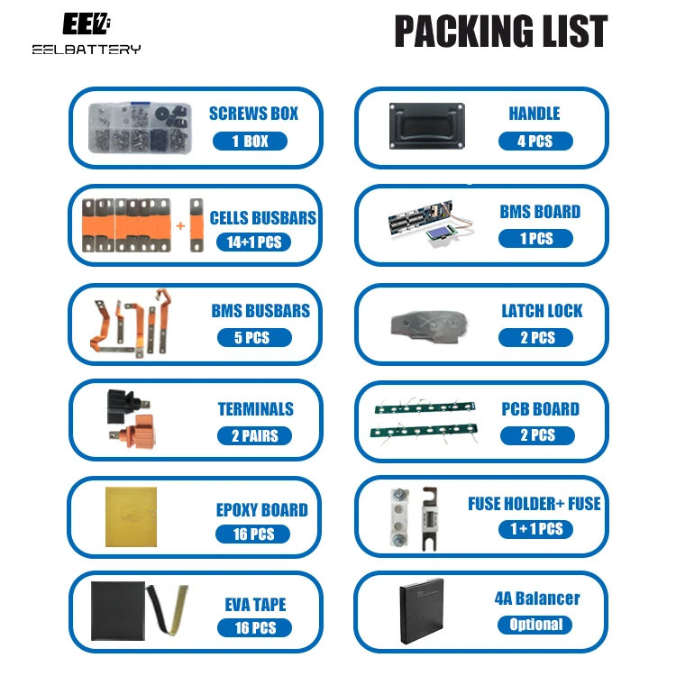 EEL 48V 16S Server Rack DIY Kit With 200A Smart Bms (Suitable 230Ah 280Ah 320Ah Cell) Lifepo4 Battery Case Without Cells