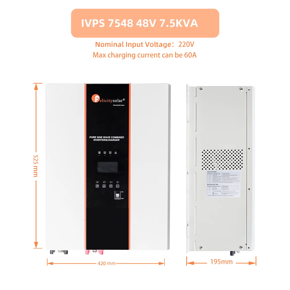Гибридный инвертор 2kv 3kv 4kv 5kv 7kv 10kv для домашней автономной системы