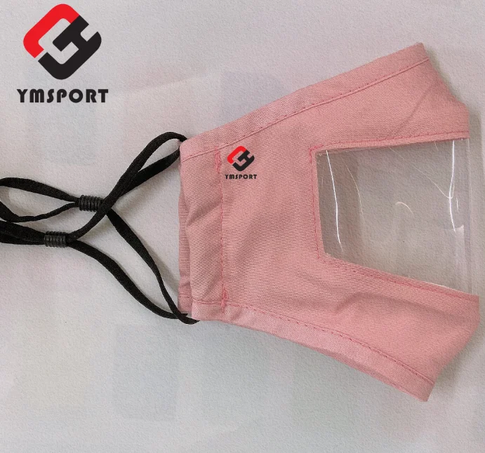 
reusable face shield black cotton facemask clear window face mask for deaf 