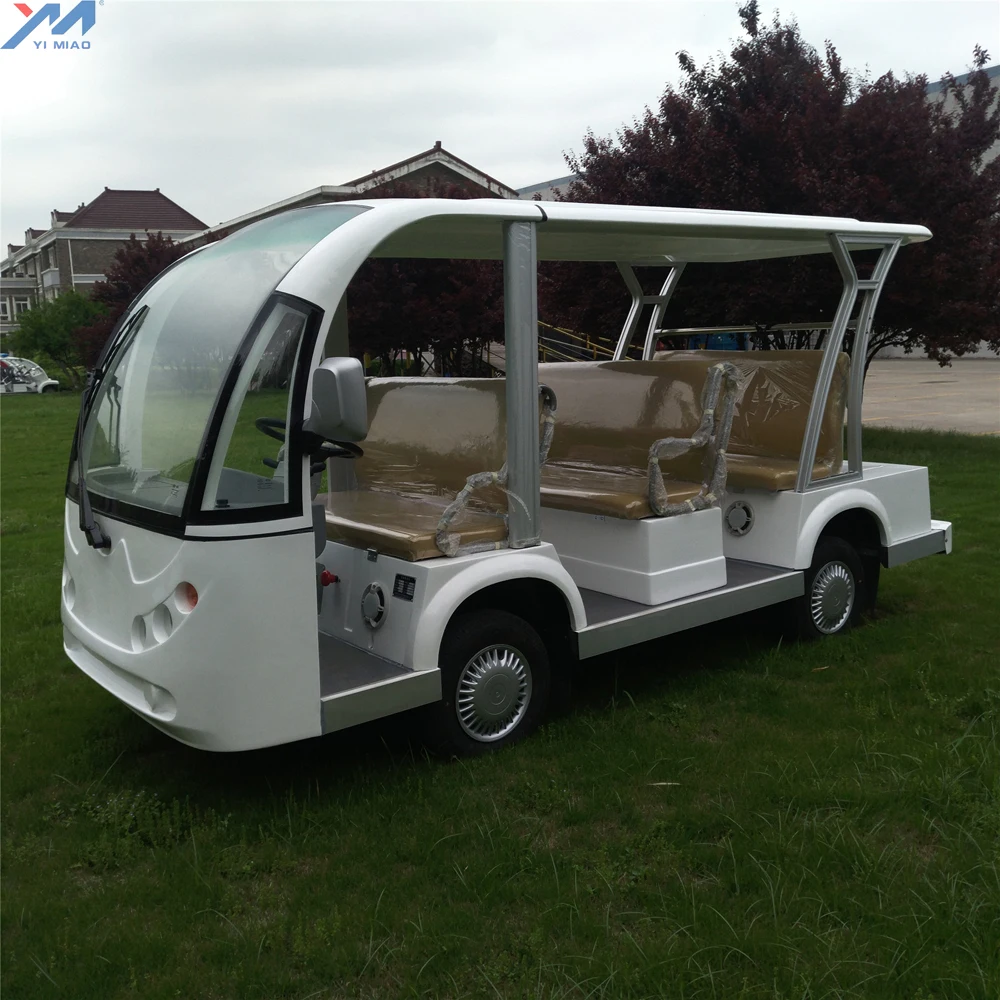New 8 Seater Electric Sightseeing Car 4 Wheel Hydraulic Brake and Park Brake for Amusement Parks 30-35km/h 80-85kms 15%-20%