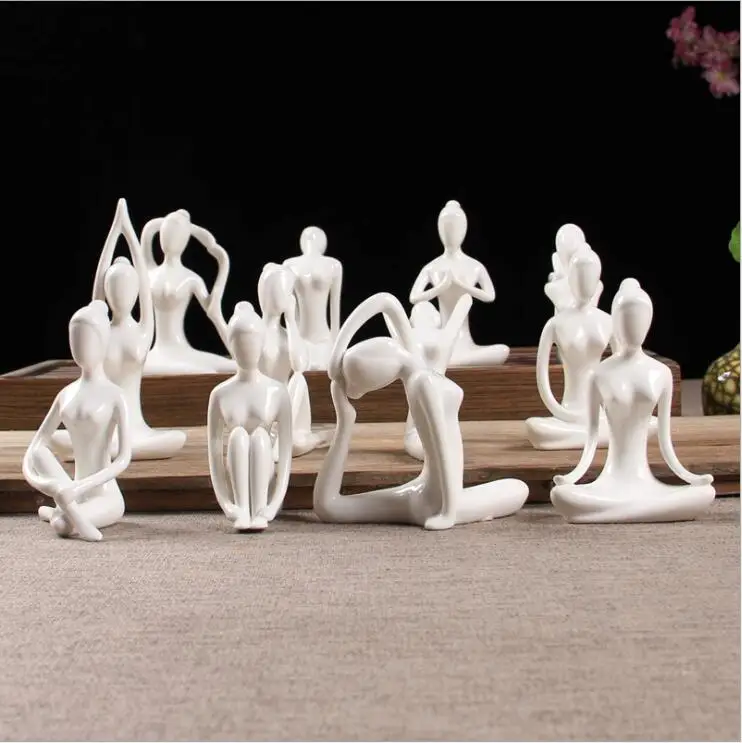  Ceramic Home Decor Wholesale white ceramic figurine pop yoga sexy