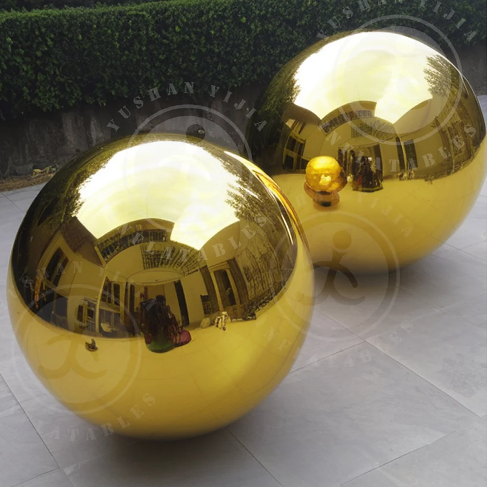 EJIA High quality Reflective Mirror Balls Inflatable Giant Inflatables Mirror Ball Gold with  CE certification  2 years warranty