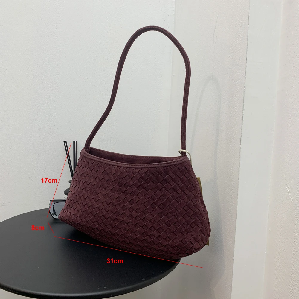 French niche new handmade braided bag versatile with premium feel handbag large capacity simple and fashionable underarm bag