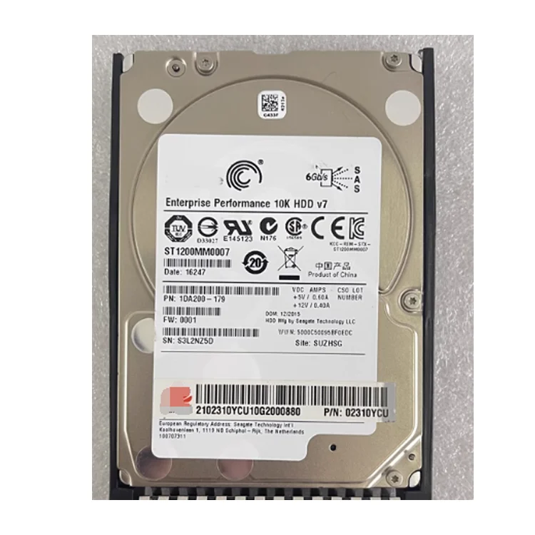 USED 02310YCU 1.2T 10K 6G 2.5 SAS server hdd ST1200MM0007 Hard Disk Drive