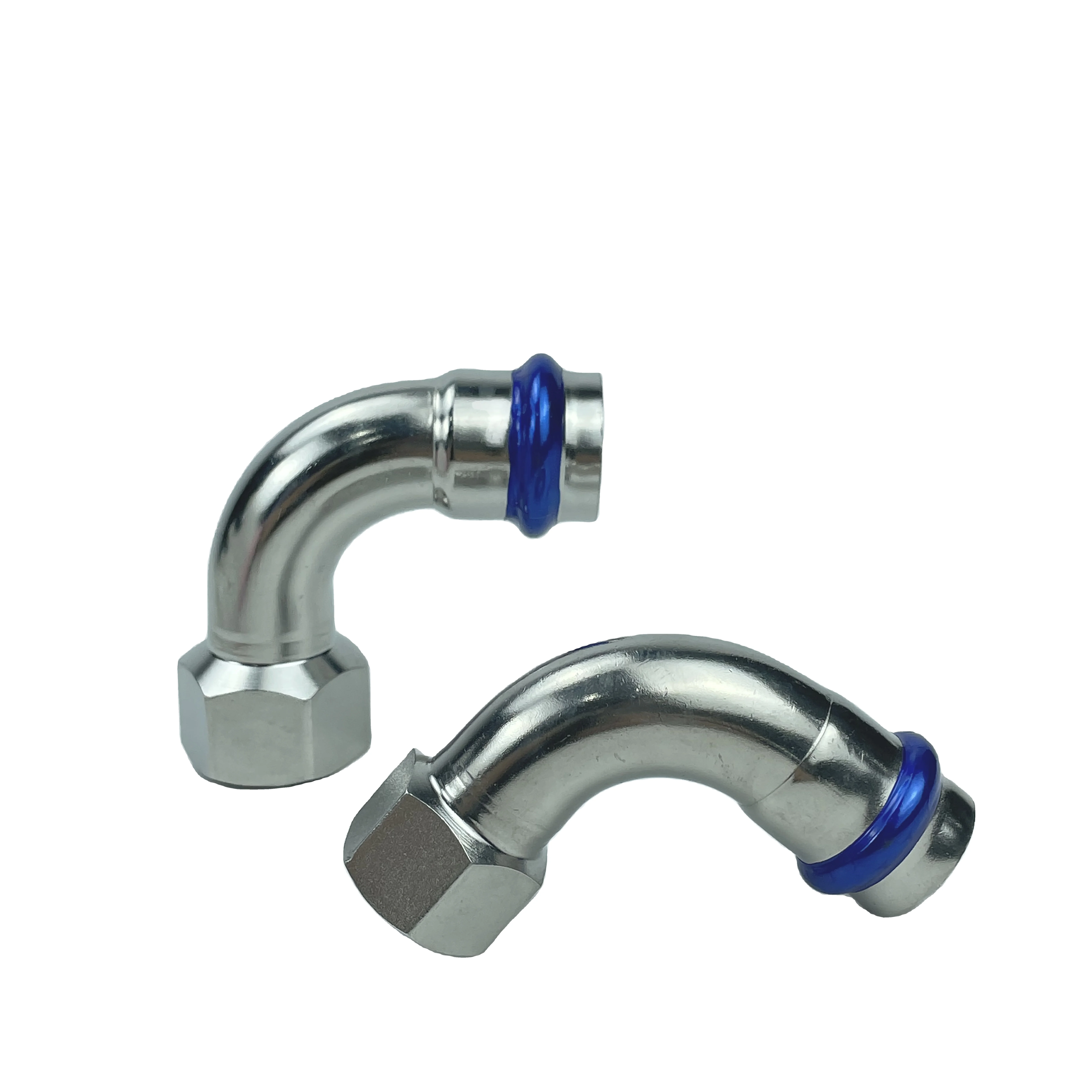 DVGW 304 316L Превосходное качество M typeV профиль из нержавеющей стали пресс-фитинг 90 градусов Женский Локоть