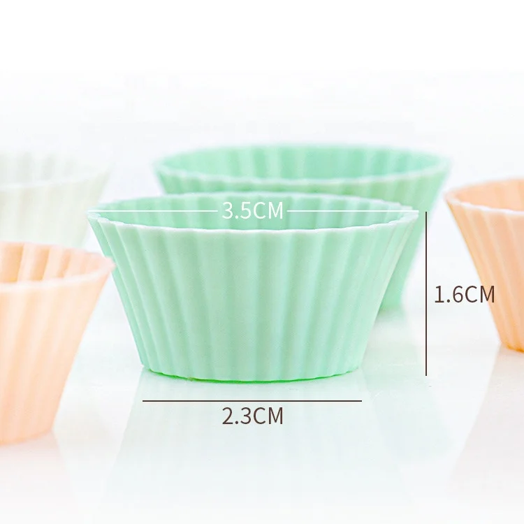 Silicone Baking Pastry Dessert Muffin Wrappers Mold Chocolate Mold Mini Silicone Cupcake Liners OEM ODM Food Grade 12 Pack