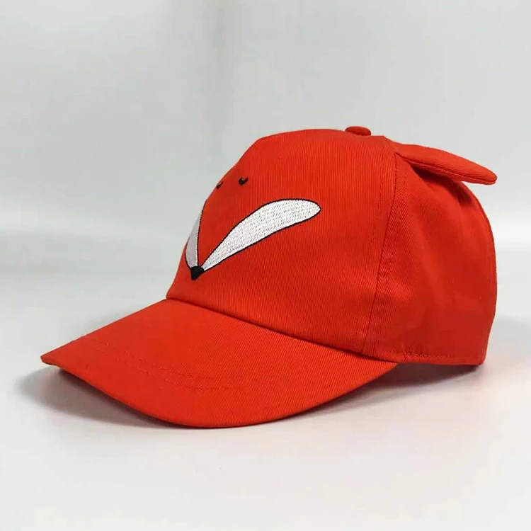 RPET Kids Baseball Cap Custom Animal Face Embroidery Pattern Cap Cute Kids Hat