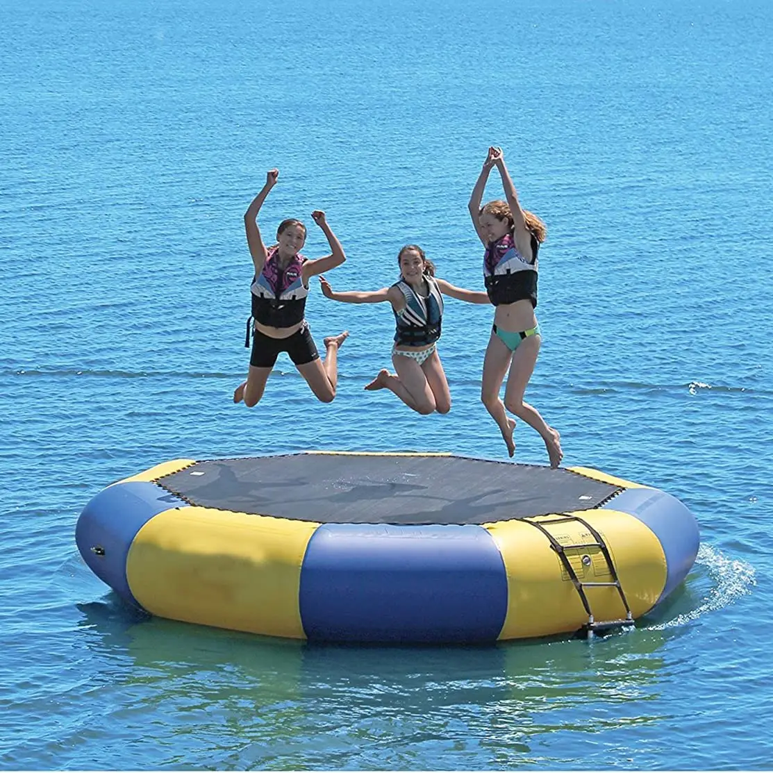 High quality cheap swimming pool jump bouncer floating inflatable water trampoline for sale