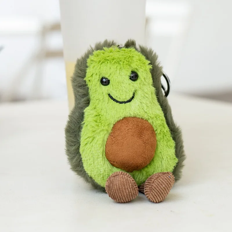 Wholesales 15cm Cute avocado pendant plush toy fruit Watermelon small doll bag pendant catching machine Toast doll for girl gift