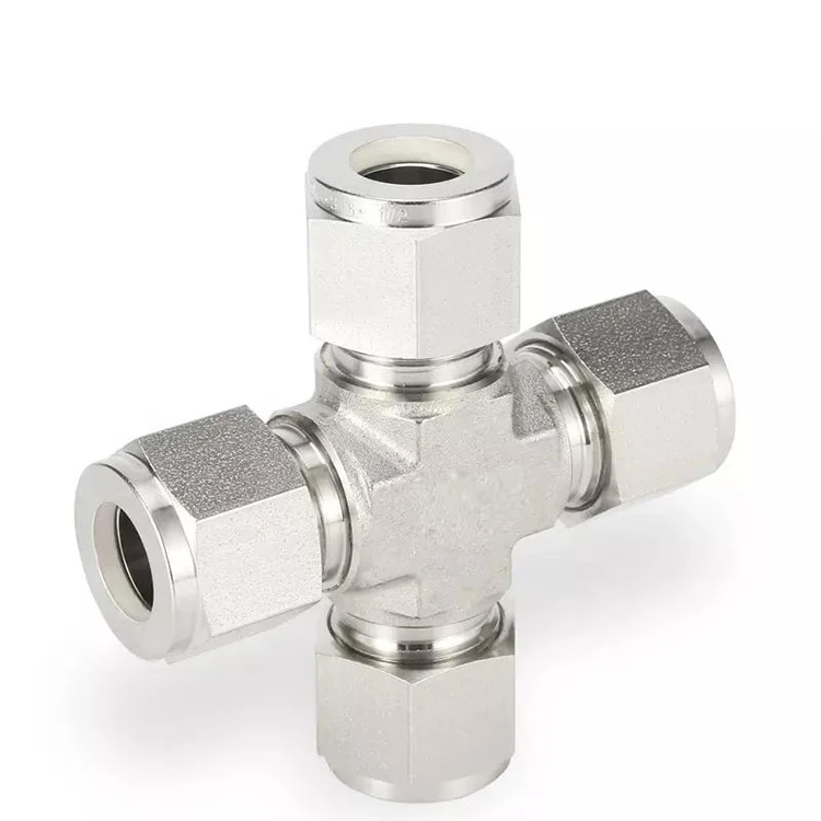 WELSURE Customized 4 Four Way Cross Pipe Fittings Female Thread Cross Stainless Steel Pipe Fittings