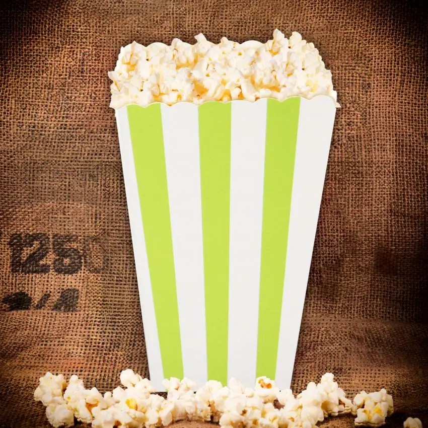 Wholesale Printing Customized Cardboard Disposable Foldable Food Grade Paper Popcorn Box Packaging