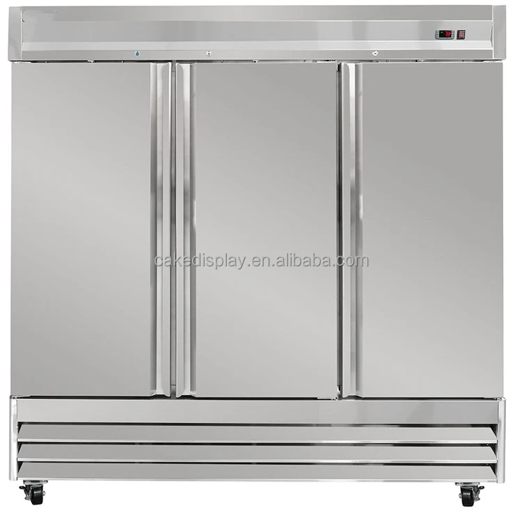 Commercial 3 doors 1500L Freezing Upright Refrigerators And Freezers For Kitchen